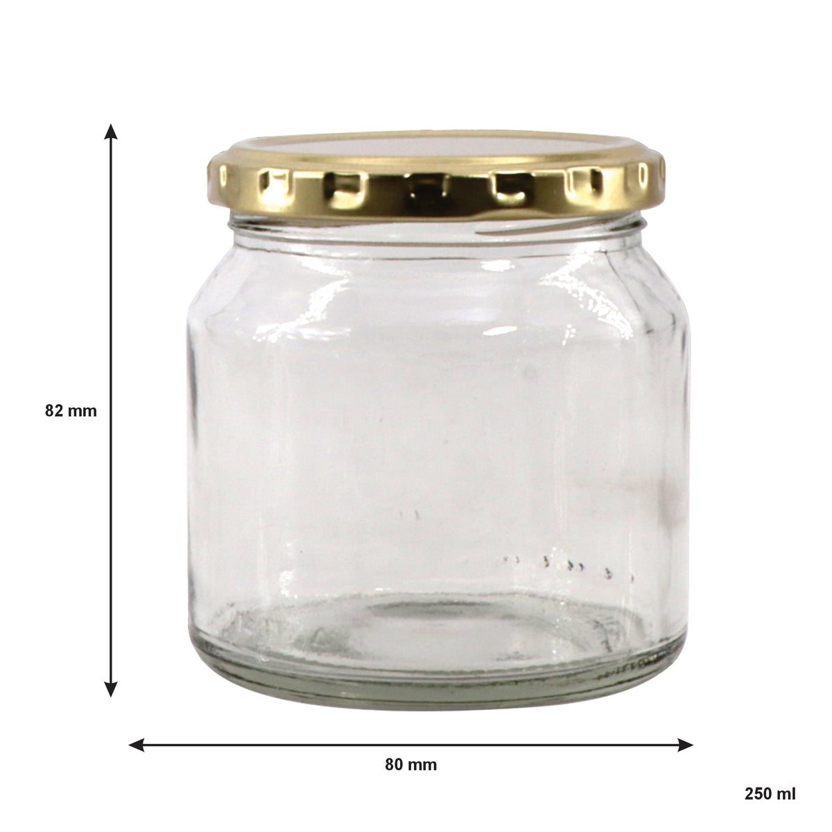 CONSOL SPREAD JARS WITH GOLD LIDS 6PK, 250ML