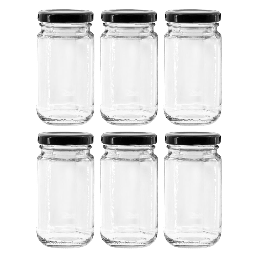 CONSOL SHEER JAR WITH BLACK LID 6 PACK, 125ML