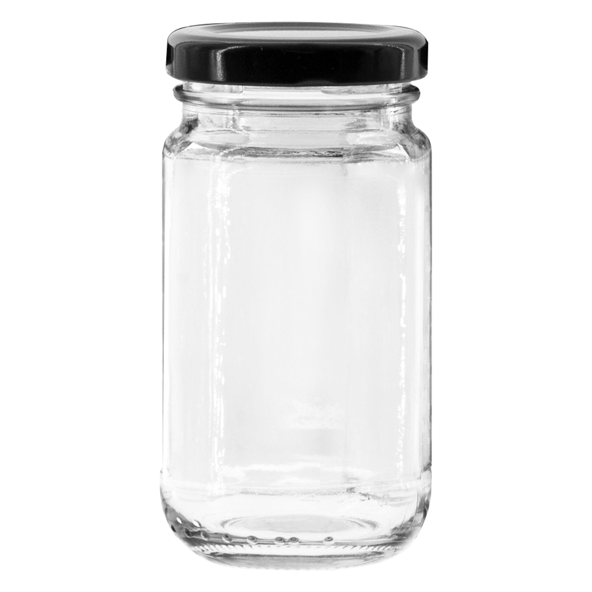 CONSOL SHEER JARS WITH BLACK LIDS 6PK, 125ML