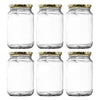 CONSOL ROUND JARS WITH GOLD LIDS 6PK, 375ML