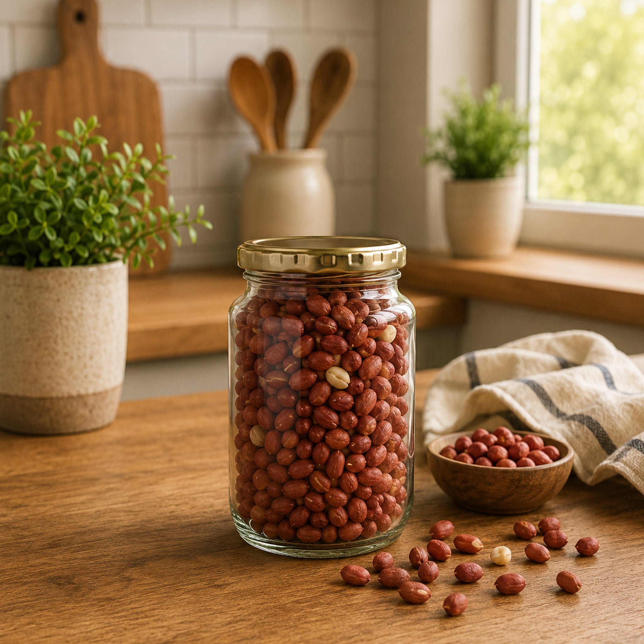 CONSOL ROUND JARS WITH GOLD LIDS 6PK, 375ML