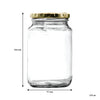 CONSOL ROUND JARS WITH GOLD LIDS 6PK, 375ML