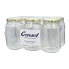 CONSOL ROUND JARS WITH GOLD LIDS 6PK, 375ML