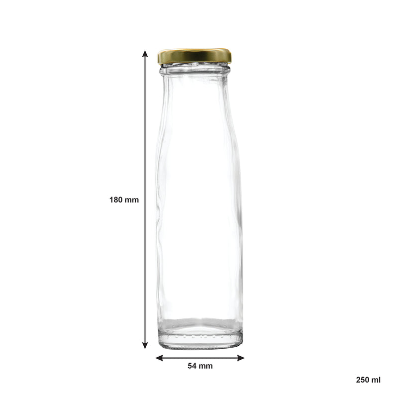 CONSOL CHUTNEY BOTTLE WITH GOLD LID 6 PACK, 250ML (180X54MM DIA)