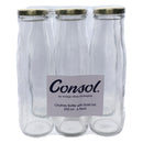 CONSOL CHUTNEY BOTTLE WITH GOLD LID 6 PACK, 250ML (180X54MM DIA)