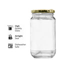 CONSOL SHEER JAR ROUND WITH GOLD LID 6PK, 375ML