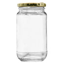 CONSOL SHEER JAR ROUND WITH GOLD LID 6 PACK, 375ML (135X72MM DIA)
