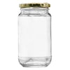 CONSOL SHEER JAR ROUND WITH GOLD LID 6 PACK, 375ML (135X72MM DIA)