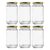 CONSOL SHEER JARS ROUND WITH GOLD LIDS 6PK, 375ML