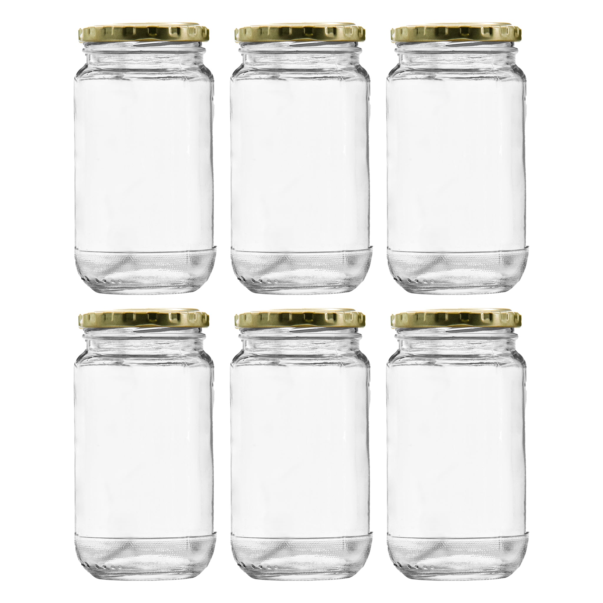 CONSOL SHEER JARS ROUND WITH GOLD LIDS 6PK, 375ML