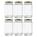 CONSOL SHEER JAR ROUND WITH GOLD LID 6 PACK, 375ML (135X72MM DIA)