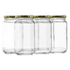 CONSOL SHEER JARS ROUND WITH GOLD LIDS 6PK, 375ML