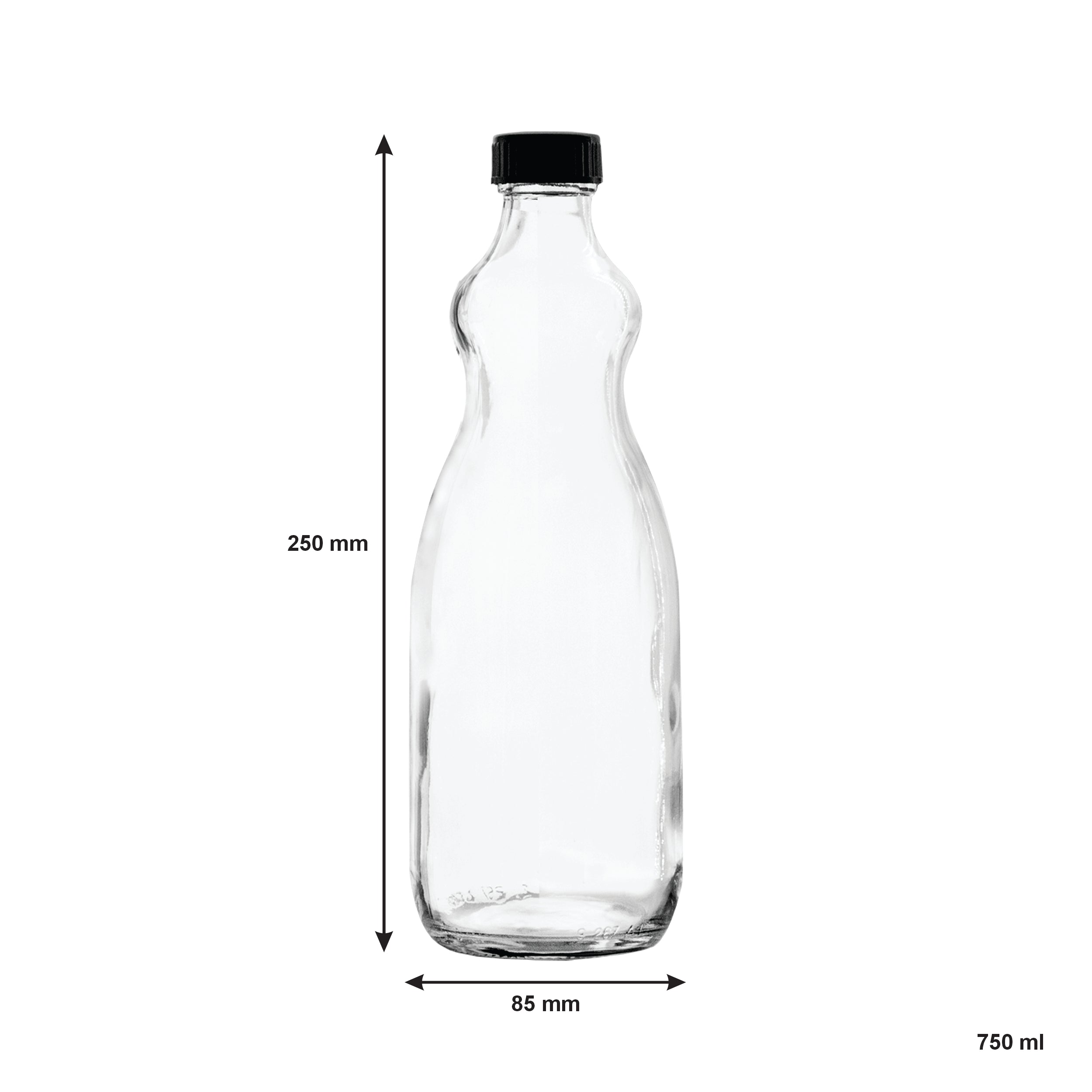 CONSOL UTILITY BOTTLES WITH BLACK LIDS 6PK, 750ML