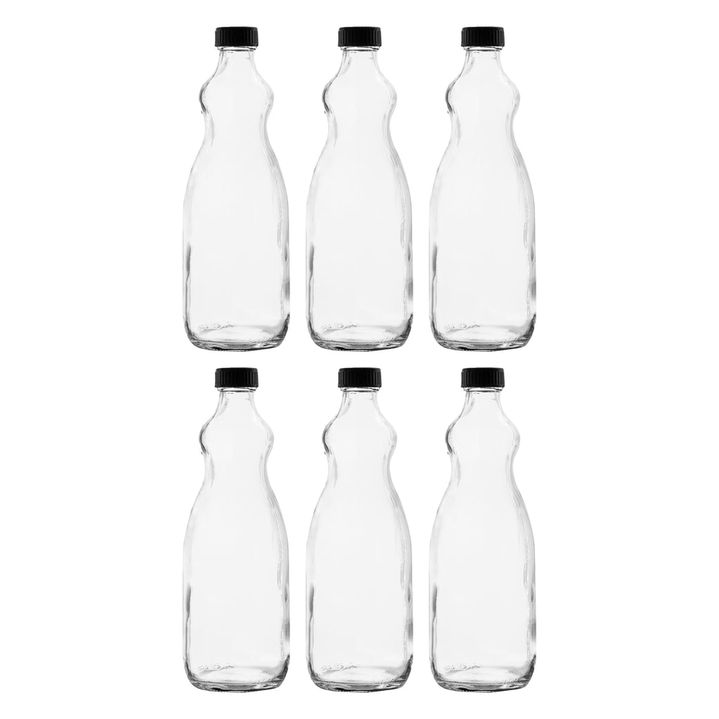CONSOL UTILITY BOTTLES WITH BLACK LIDS 6PK, 750ML