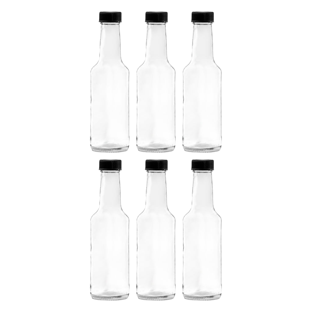 CONSOL WORCESTER SAUCE BOTTLES WITH BLACK LIDS 6PK, 125ML