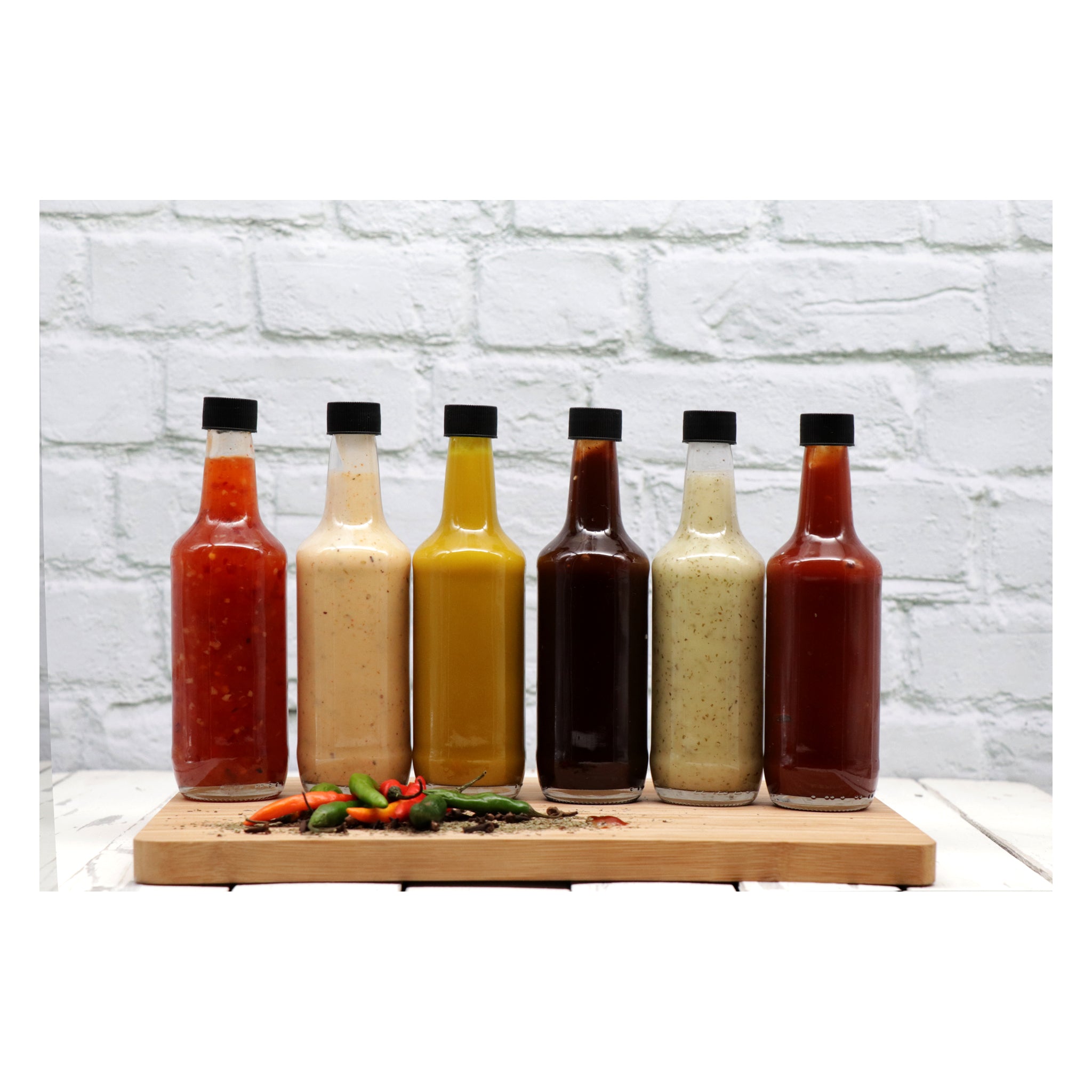 CONSOL WORCESTER SAUCE BOTTLES WITH BLACK LIDS 6PK, 250ML