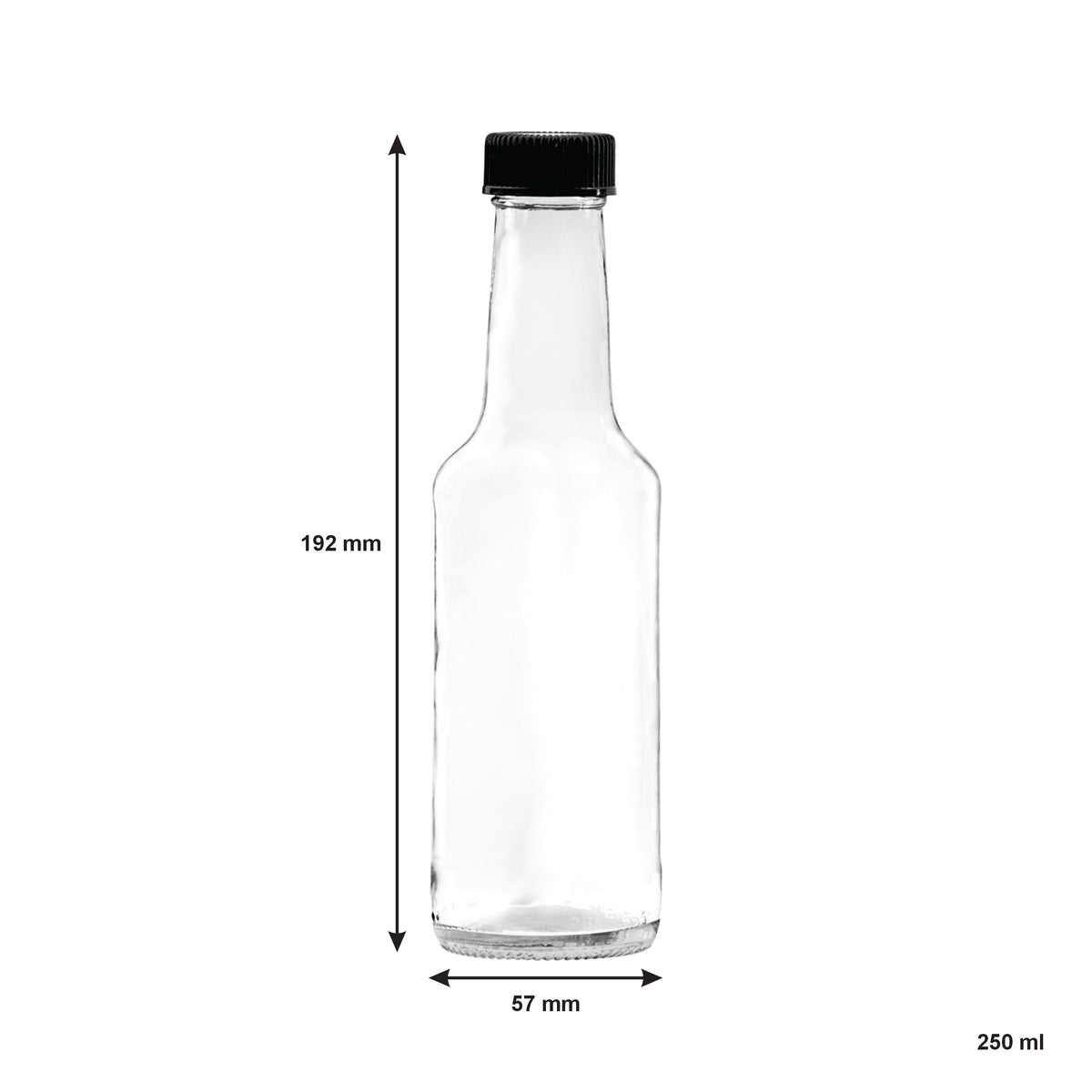 CONSOL WORCESTER SAUCE BOTTLES WITH BLACK LIDS 6PK, 250ML