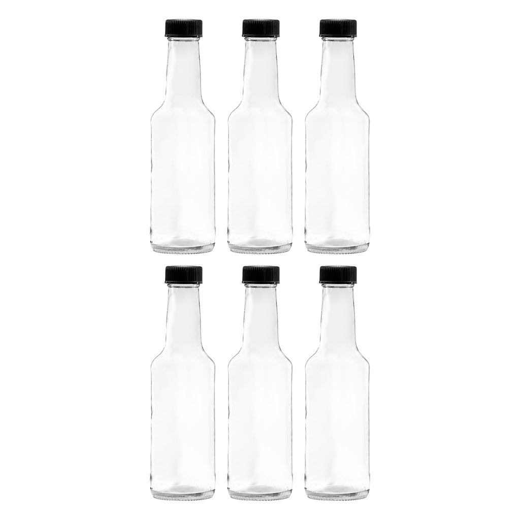CONSOL WORCESTER SAUCE BOTTLES WITH BLACK LIDS 6PK, 250ML