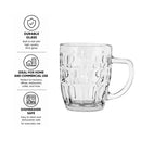 REGENT LANCER GLASS BEER MUG, 500ML
