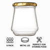 CONSOL CONICAL JARS WITH GOLD LIDS 6PK, 375ML