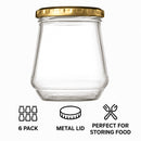 CONSOL CONICAL JAR WITH GOLD LID 6PK, 375ML
