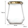 CONSOL CONICAL JAR WITH GOLD LID 6 PACK, 375ML (108X90MM DIA)