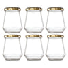 CONSOL CONICAL JARS WITH GOLD LIDS 6PK, 375ML