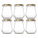 CONSOL CONICAL JAR WITH GOLD LID 6 PACK, 375ML (108X90MM DIA)