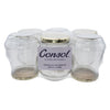 CONSOL CONICAL JARS WITH GOLD LIDS 6PK, 375ML