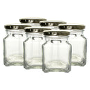 CONSOL CATERING SQUARE JAR WITH GOLD LID 6 PACK, 260ML (95X68X68MM)