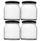 REGENT ROUND JAR WITH BLACK LID 4 PACK, 500ML