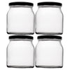 REGENT ROUND JAR WITH BLACK LID 4 PACK, 500ML (100X92MM DIA)