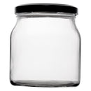 REGENT ROUND JAR WITH BLACK LID 4 PACK, 500ML
