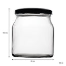 REGENT ROUND JAR WITH BLACK LID 4 PACK, 500ML