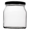 REGENT ROUND JAR WITH BLACK LID 4 PACK, 500ML