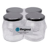 REGENT ROUND JAR WITH BLACK LID 4 PACK, 500ML