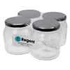 REGENT ROUND JAR WITH BLACK LID 4 PACK, 500ML