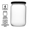 REGENT STRAIGHT SIDED JAR WITH BLACK LID 4PK, 720ML