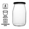 REGENT MAYO GLASS JARS WITH BLACK LIDS 4PK, 1L