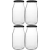 REGENT MAYO GLASS JARS WITH BLACK LIDS 4PK, 1L