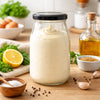 REGENT MAYO GLASS JARS WITH BLACK LIDS 4PK, 1L