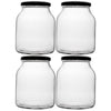 REGENT ROUND JARS WITH BLACK LIDS 4PK, 910ML