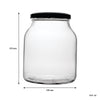 REGENT ROUND JARS WITH BLACK LIDS 4PK, 910ML