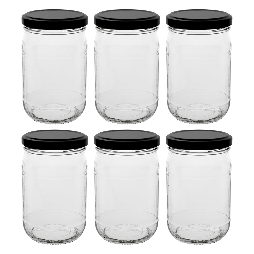 CONSOL FARRAGO JARS WITH BLACK LIDS 6PK, 250ML