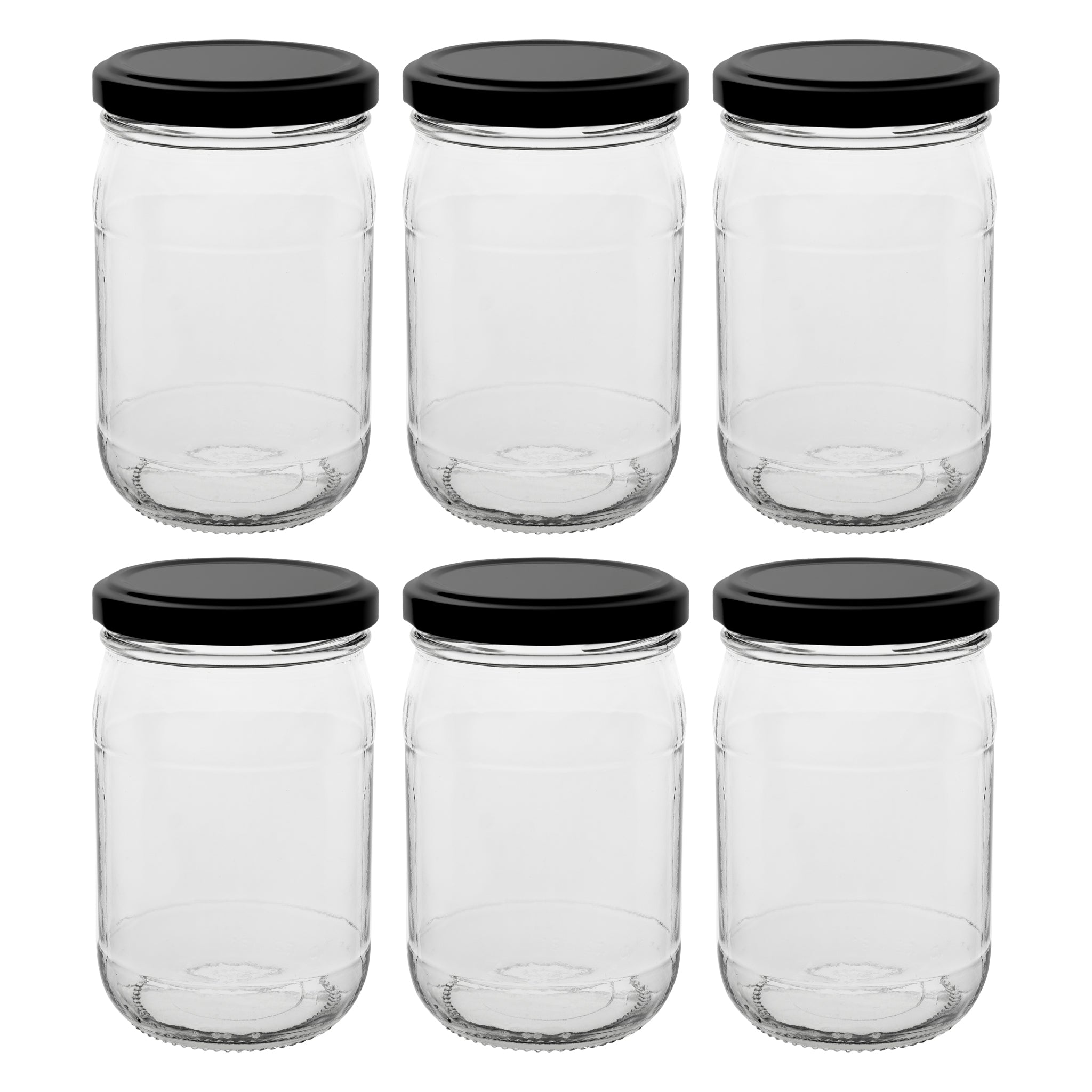 CONSOL FARRAGO JARS WITH BLACK LIDS 6PK, 250ML