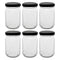 CONSOL FARRAGO JAR WITH BLACK LID 6 PACK, 250ML (107X67MM DIA)