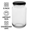 CONSOL SHEER JAR WITH BLACK LID 6PK, 250ML