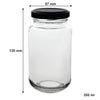 CONSOL SHEER JARS WITH BLACK LIDS 6PK, 250ML