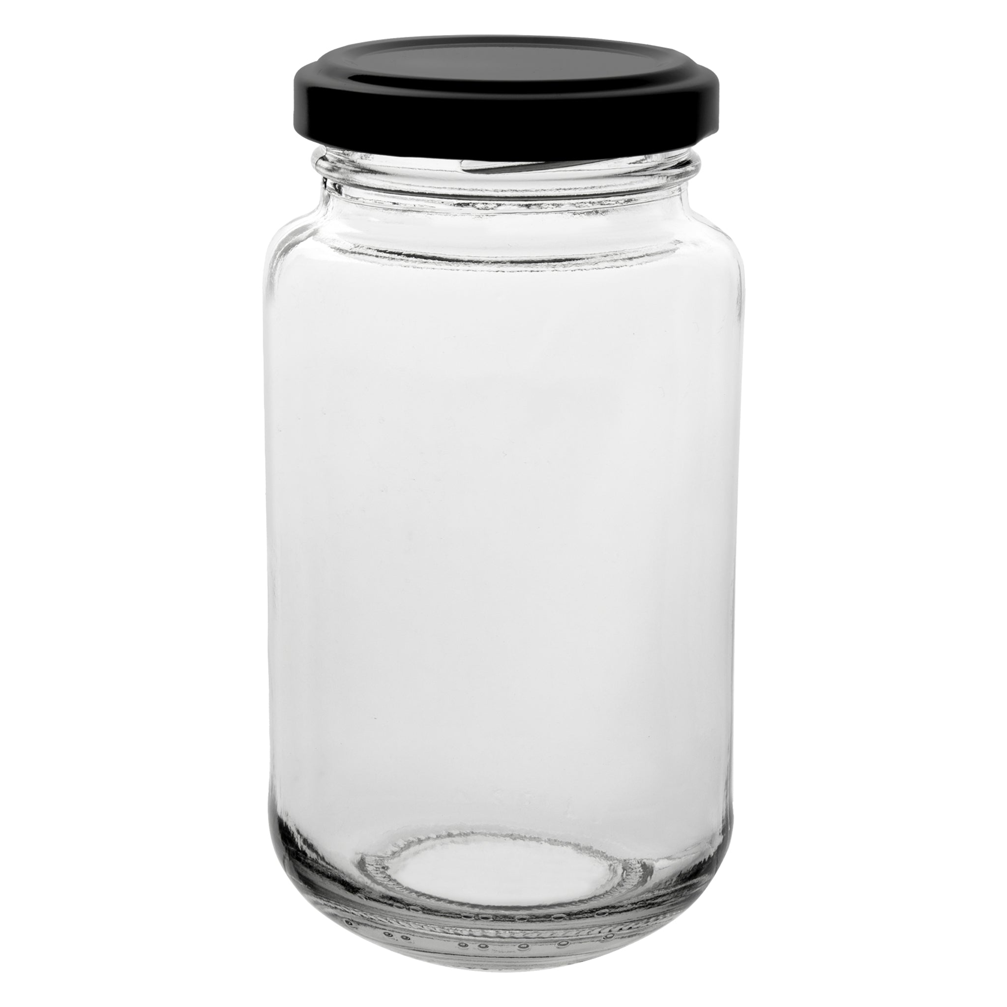 CONSOL SHEER JARS WITH BLACK LIDS 6PK, 250ML