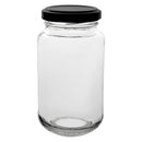 CONSOL SHEER JAR WITH BLACK LID 6 PACK, 250ML (57MM DIAX120MM)